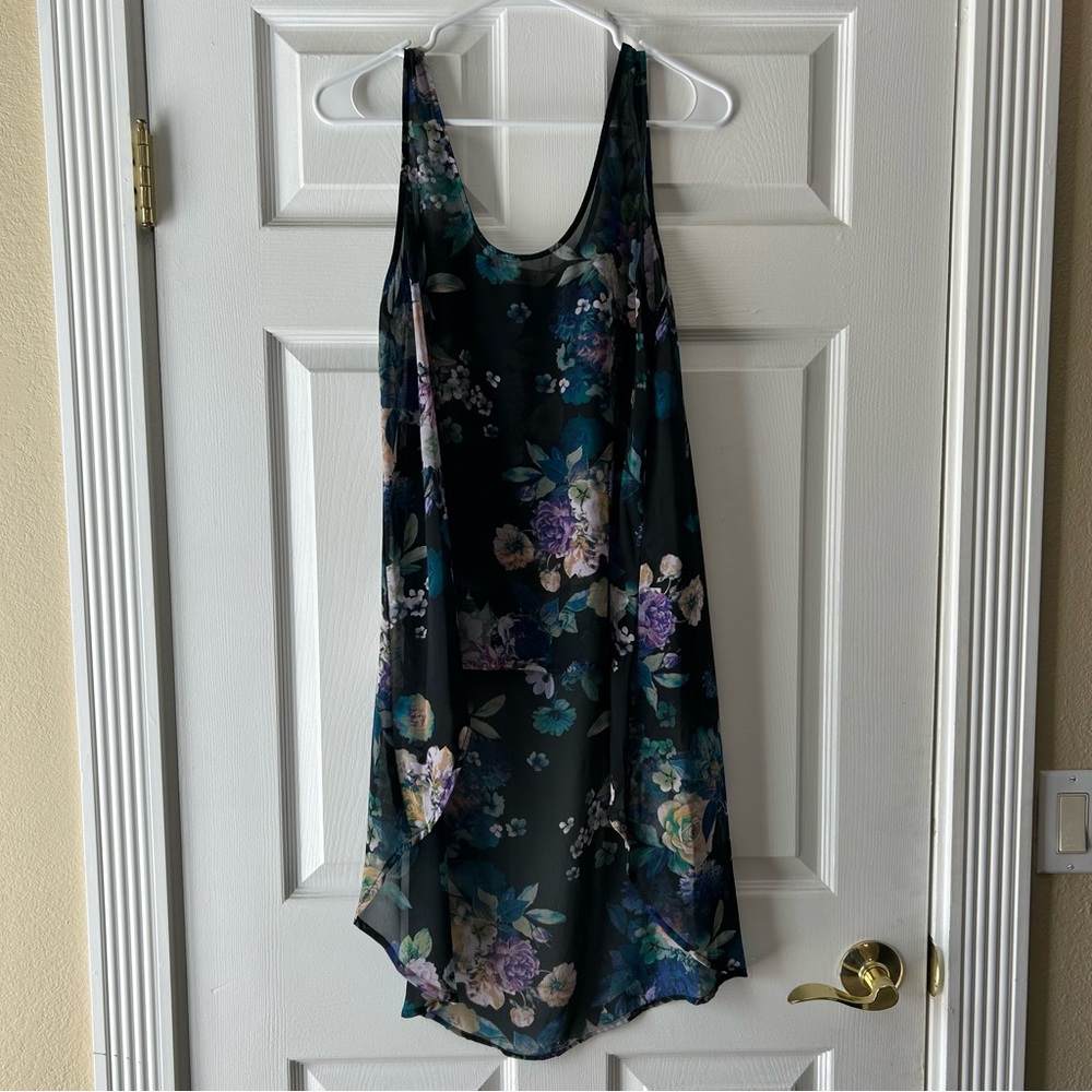 Floral Sleeveless High Low Top
